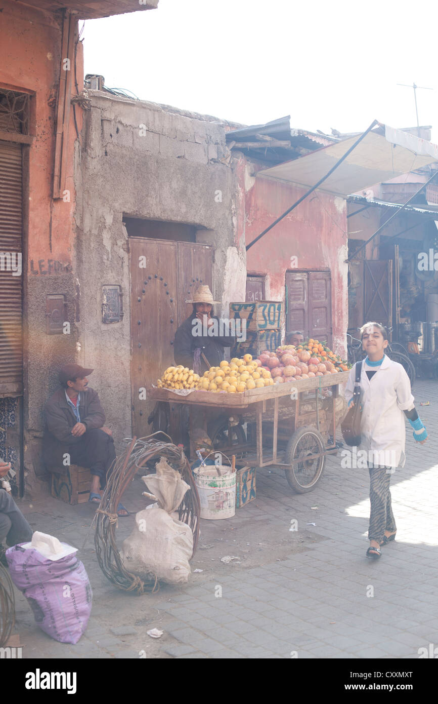 La medina di Marrakech Marocco Marocco mercato souk Foto Stock