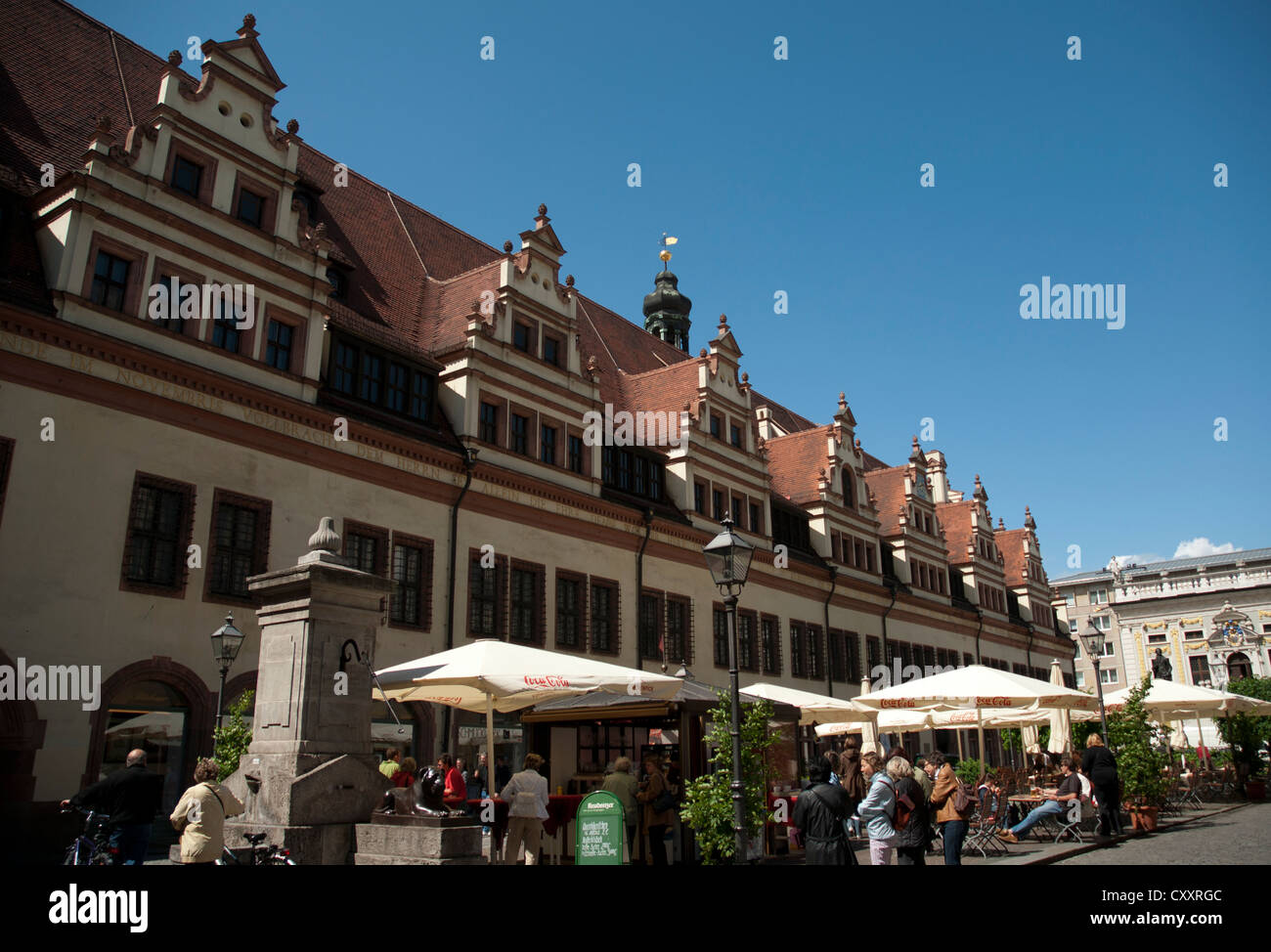 Il municipio vecchio "Altes Rathaus" in Leipzig sul Markt Foto Stock