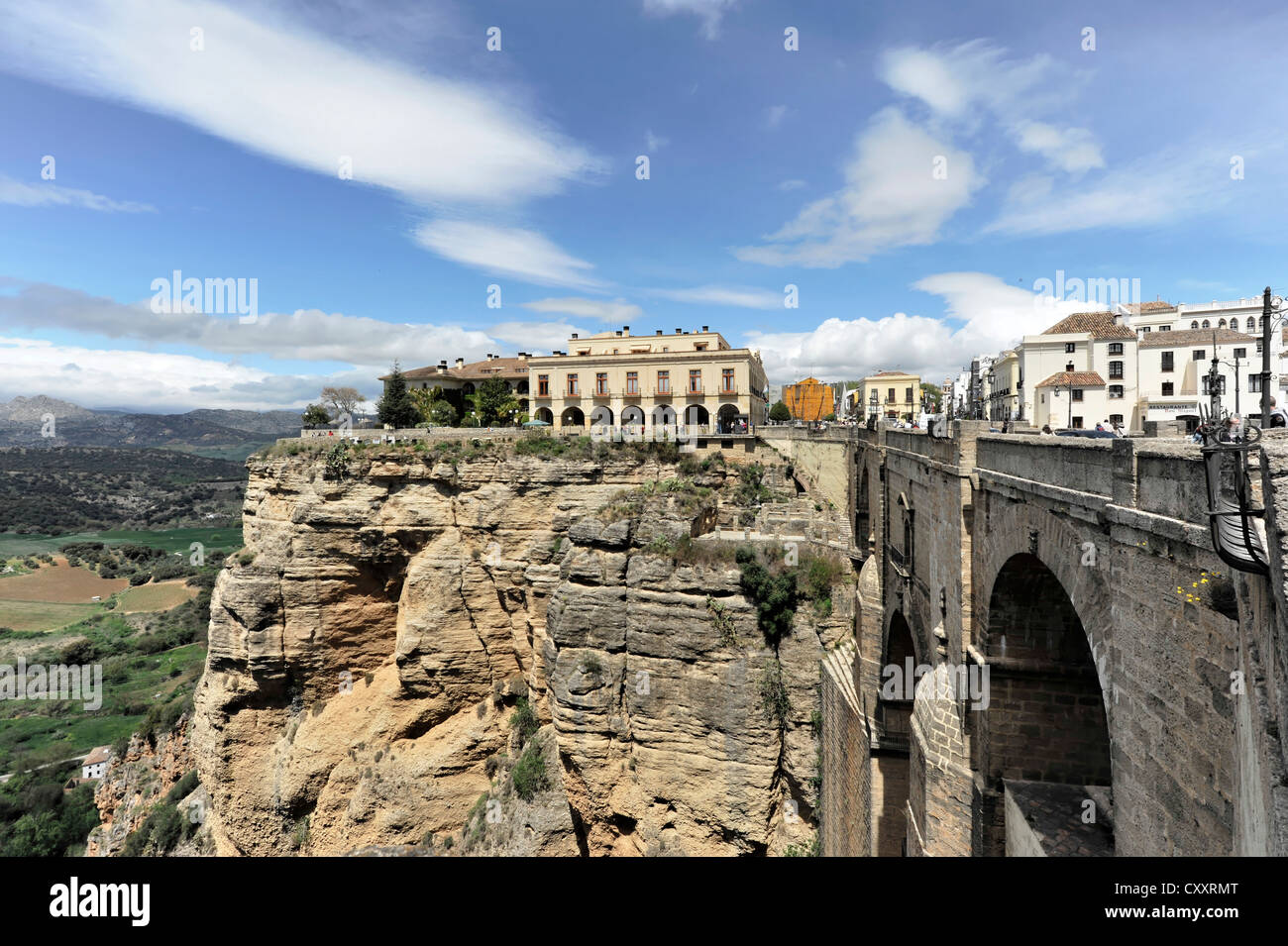 Puente Nuevo bridge, El Tajo Gorge, Ronda, provincia di Malaga, Andalusia, Spagna, Europa Foto Stock