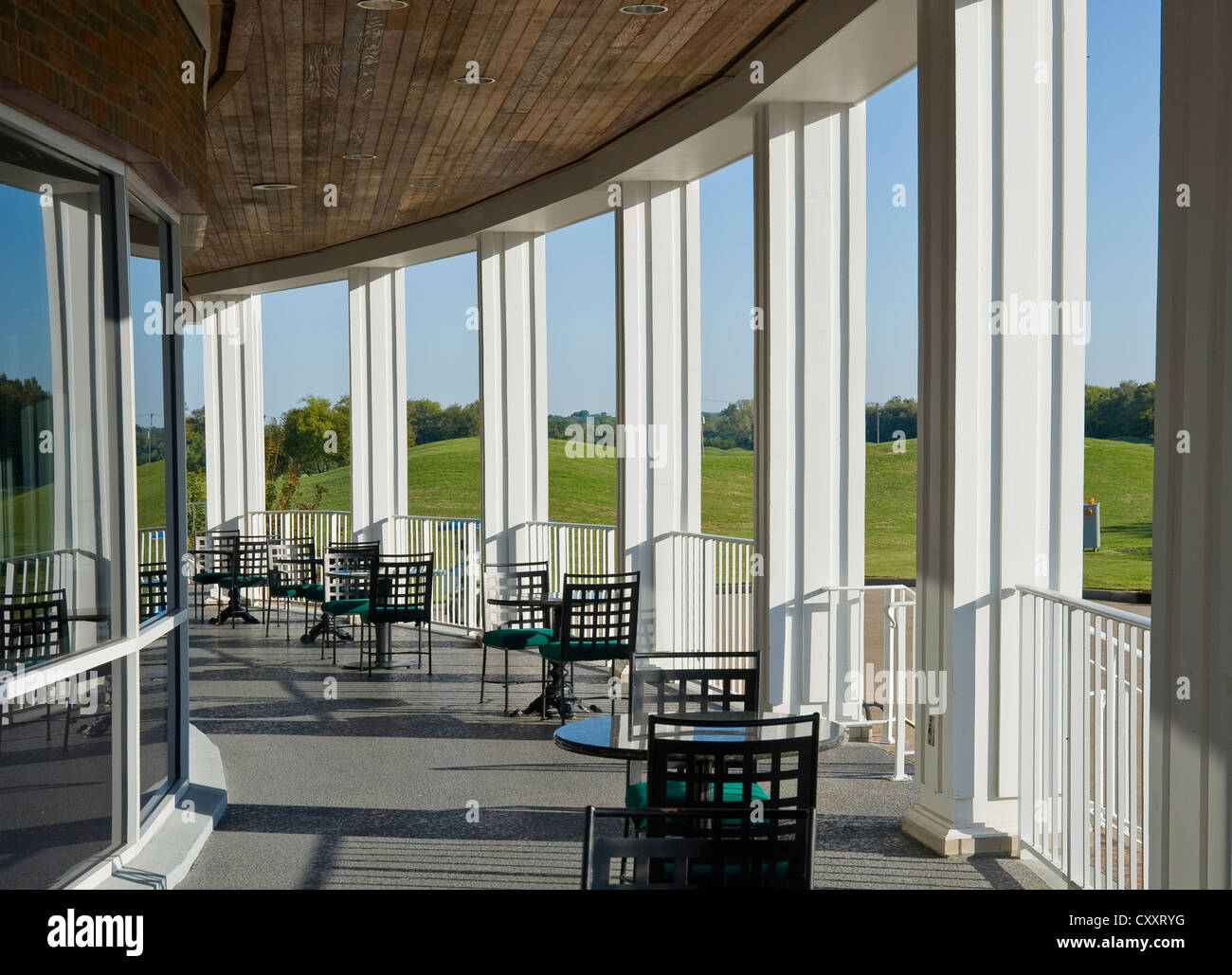 Patio con colonne, Golf Country Club, Tennessee, Stati Uniti d'America Foto Stock