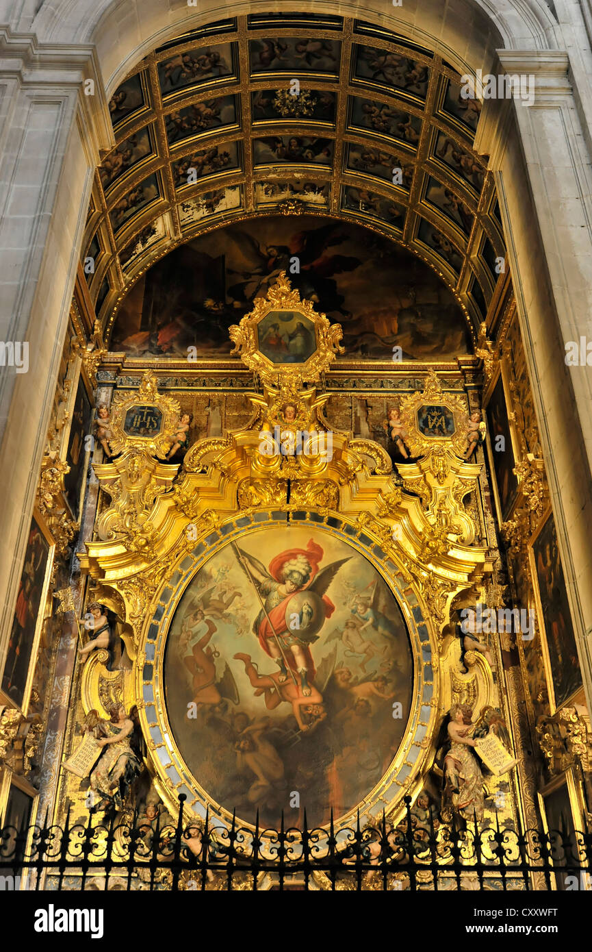 Altare laterale, cappella laterale, Catedral de Jaén, Jaén cattedrale del XIII secolo, Rinascimento, Jaén, Andalusia, Spagna, Europa Foto Stock