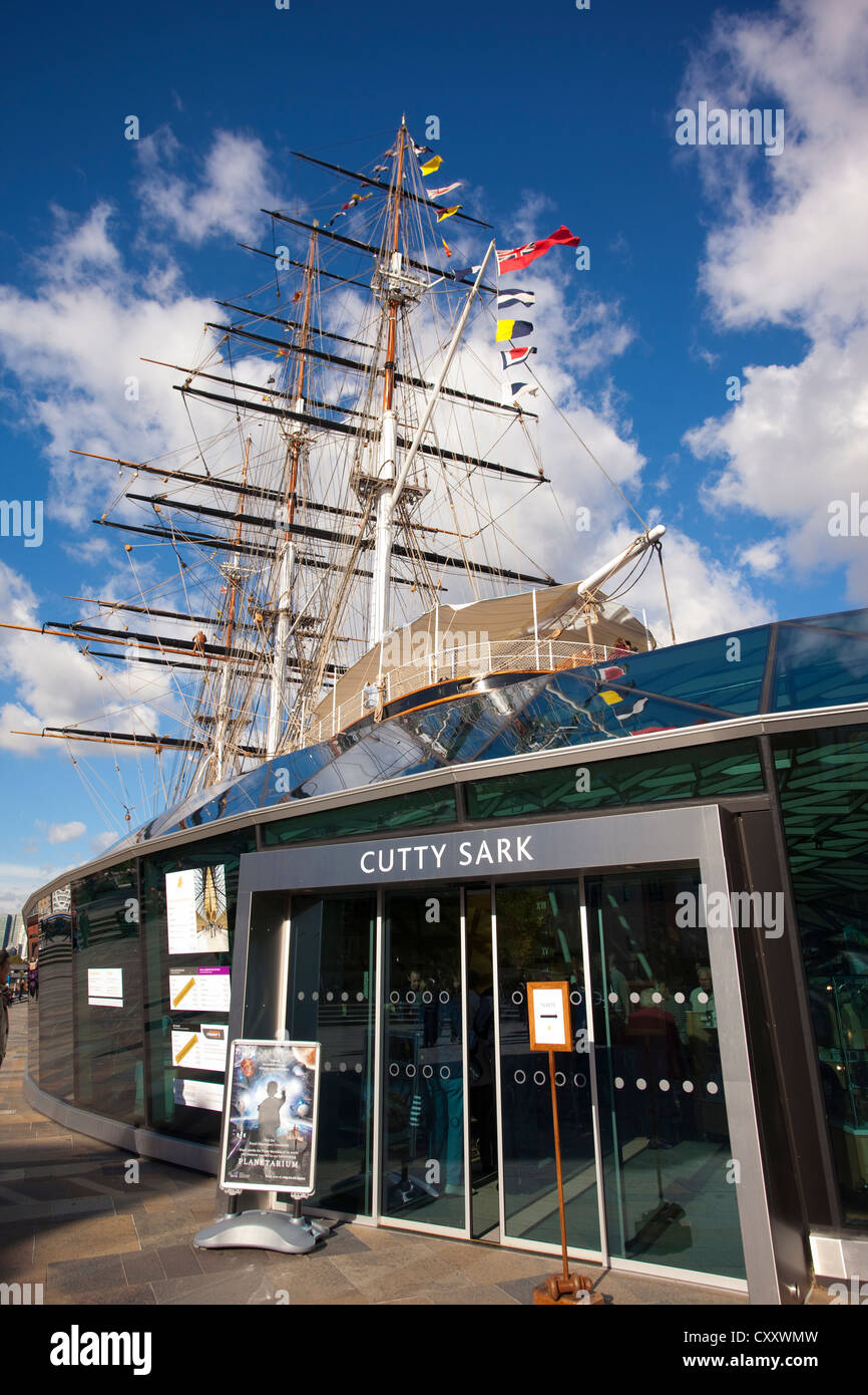 Cutty Sark Clipper Ship, Greenwich, a sud-est di Londra, England, Regno Unito Foto Stock