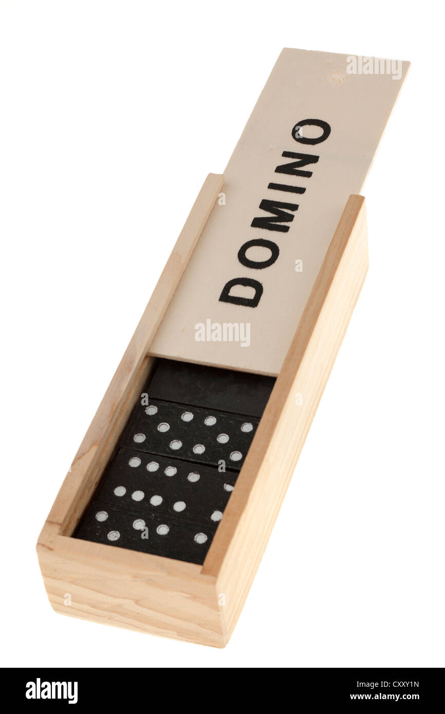 Scatola di Domino Foto Stock