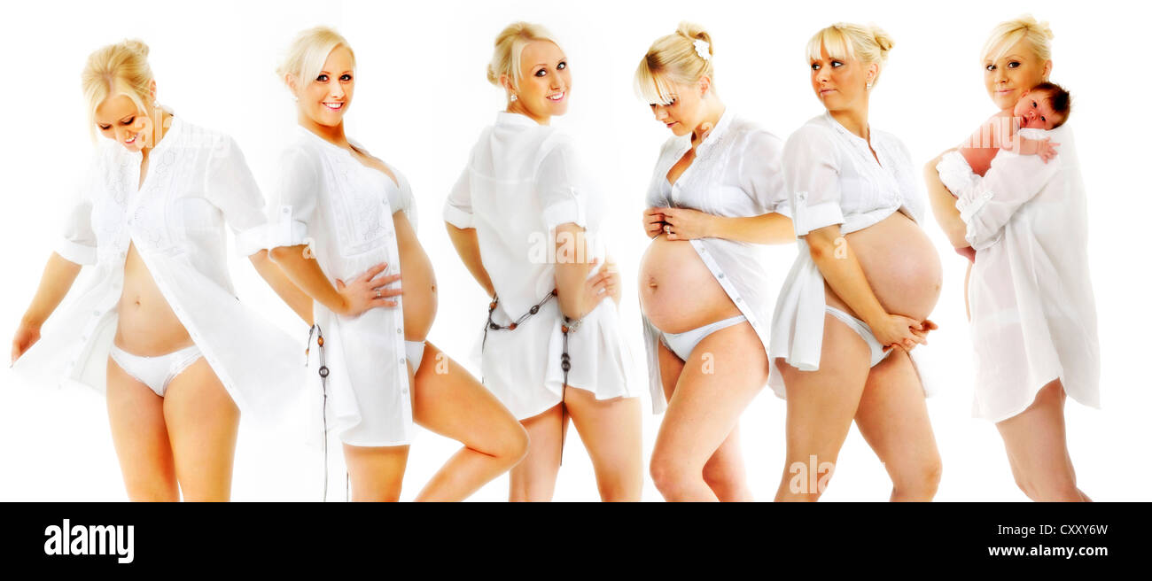 Le fasi della gravidanza Foto Stock