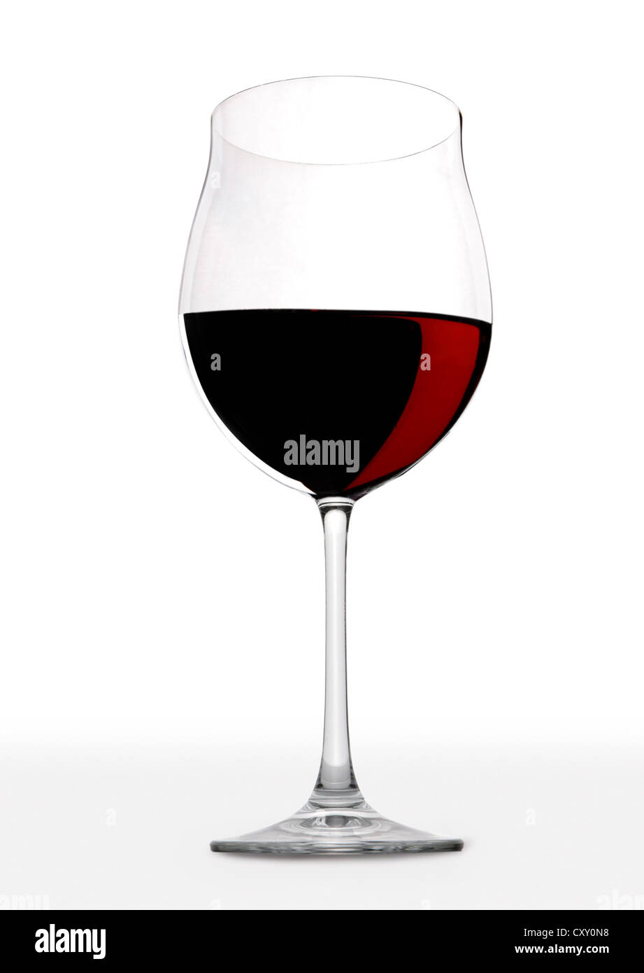 Vino rosso in un vino rosso il vetro Foto Stock