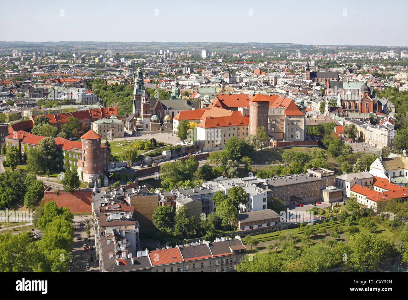 Vista del quartiere storico, Cracovia, in Polonia, in Europa Foto Stock