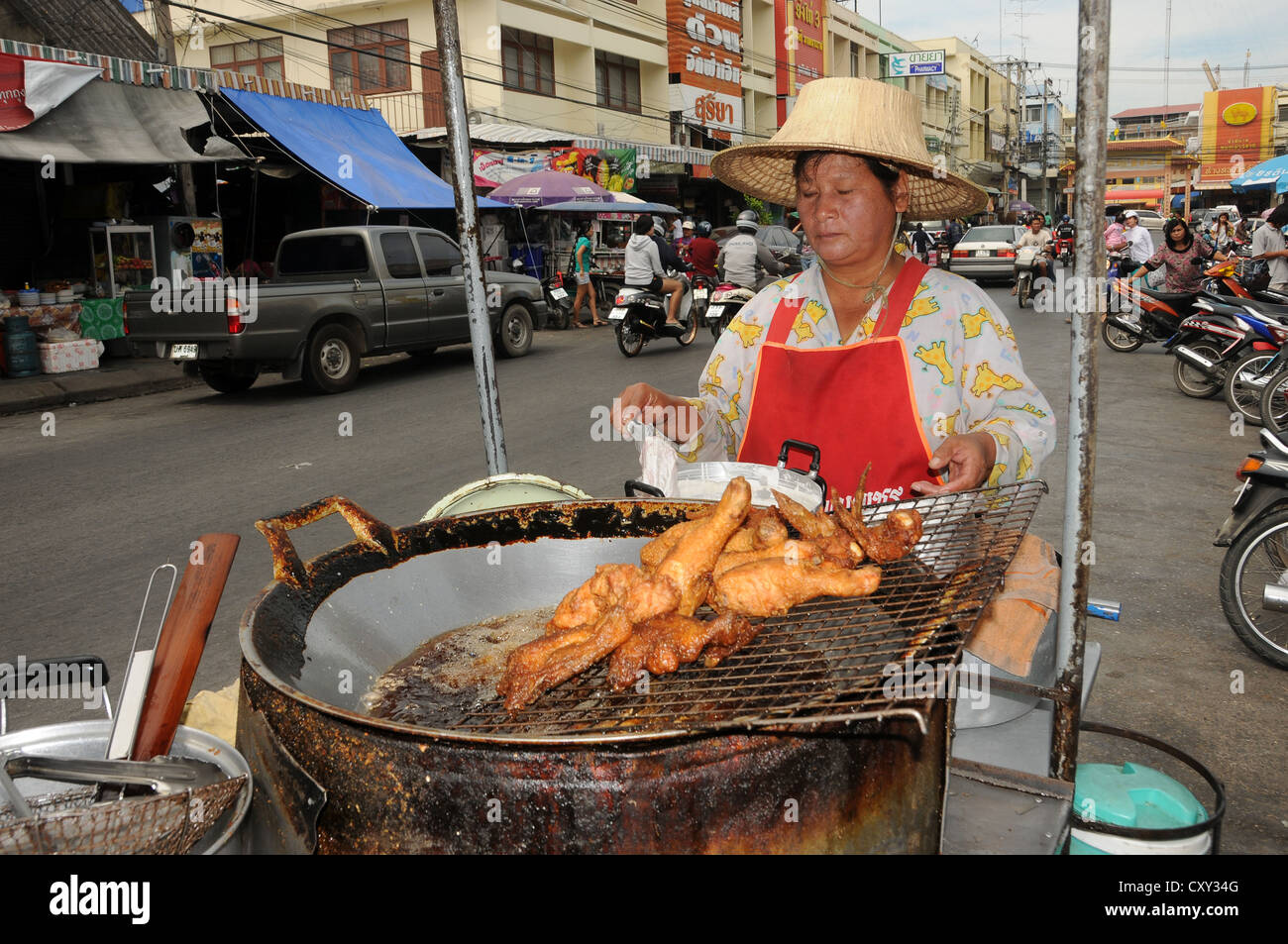 Pressione di stallo di cibo, street vending, Hua Hin, Thailandia, Asia Foto Stock