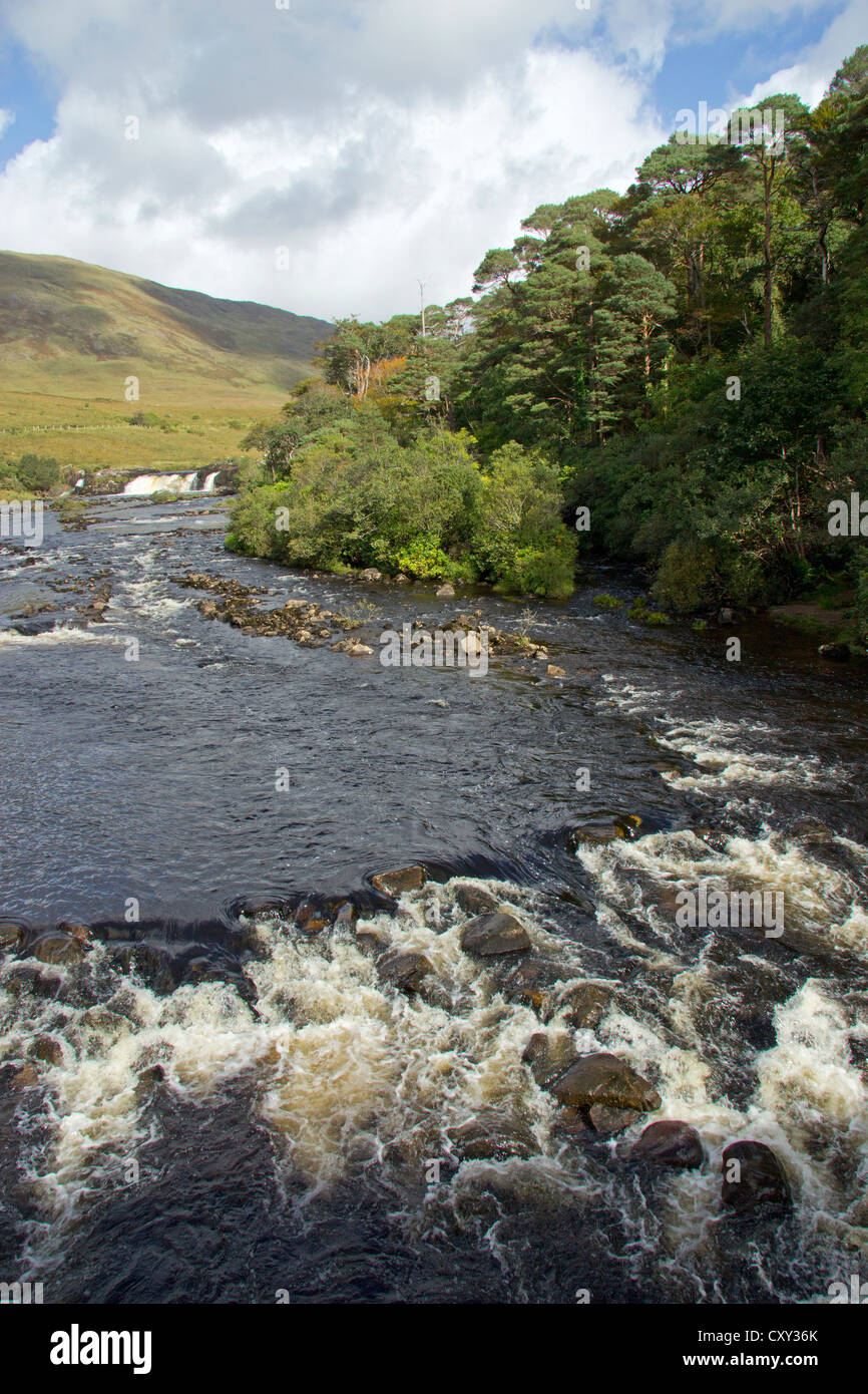 Cascata Aasleagh, Leenane, Co. Galway Repubblica di Irlanda Foto Stock