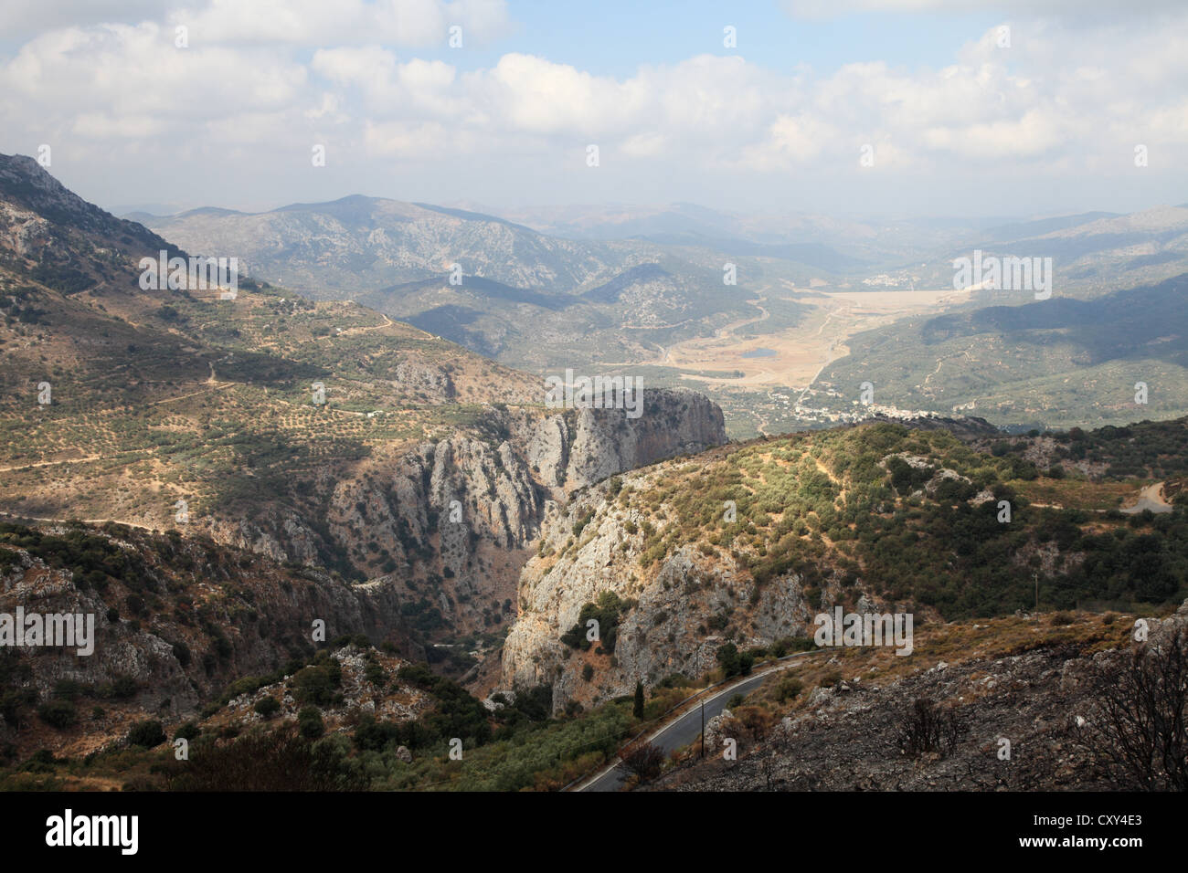 Vista da Homo Sapiens Museum Seli Ambelou pass Lassithi Creta Grecia Foto Stock