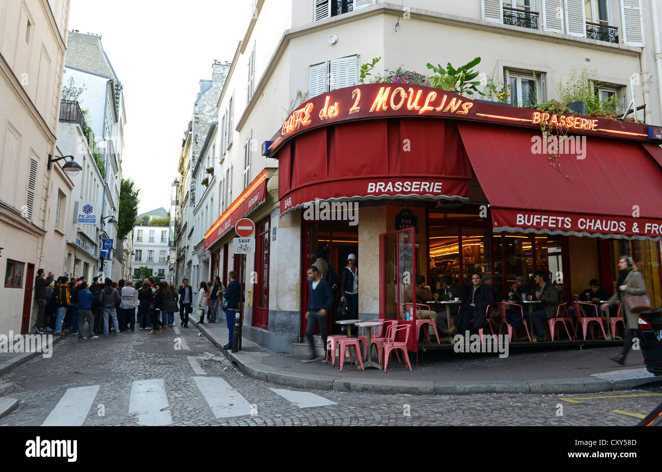 Café des Deux Moulin Parigi Francia, location del film Amelie Foto Stock