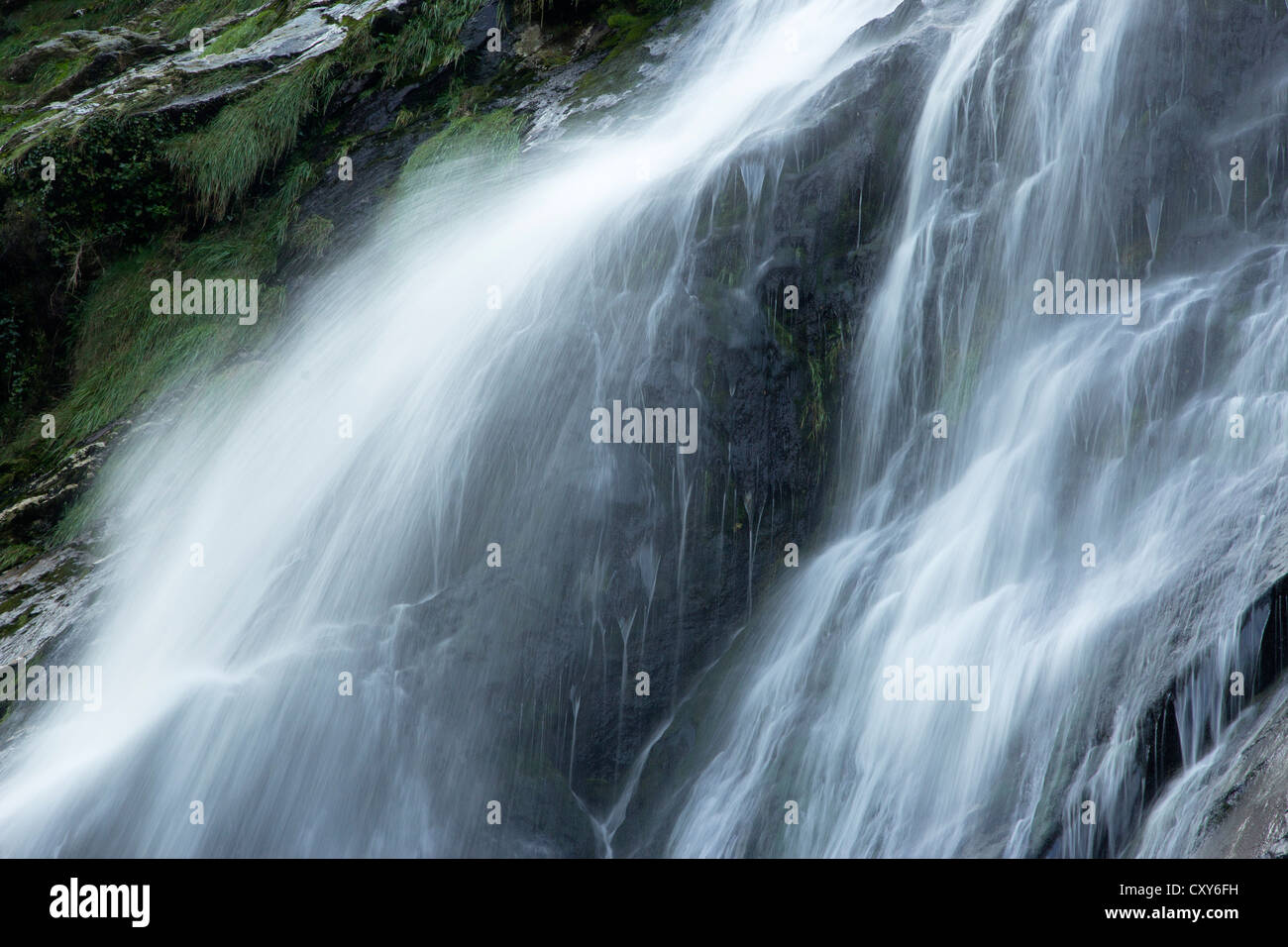 Al Powerscourt Waterfall, County Wicklow, Repubblica di Irlanda Foto Stock
