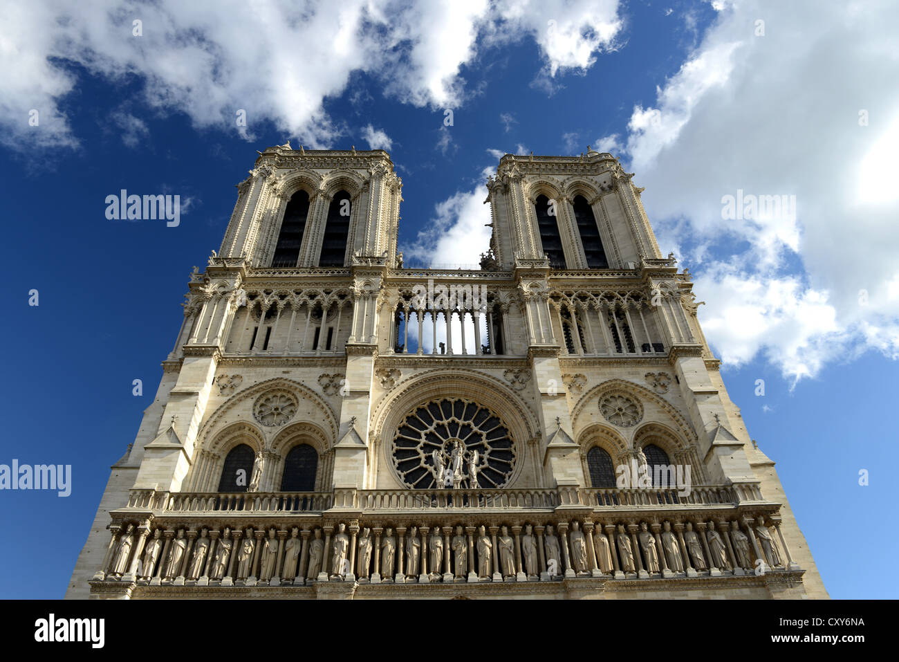 La cattedrale di Notre Dame e la Cattedrale di Notre Dame de Paris, Francia Foto Stock