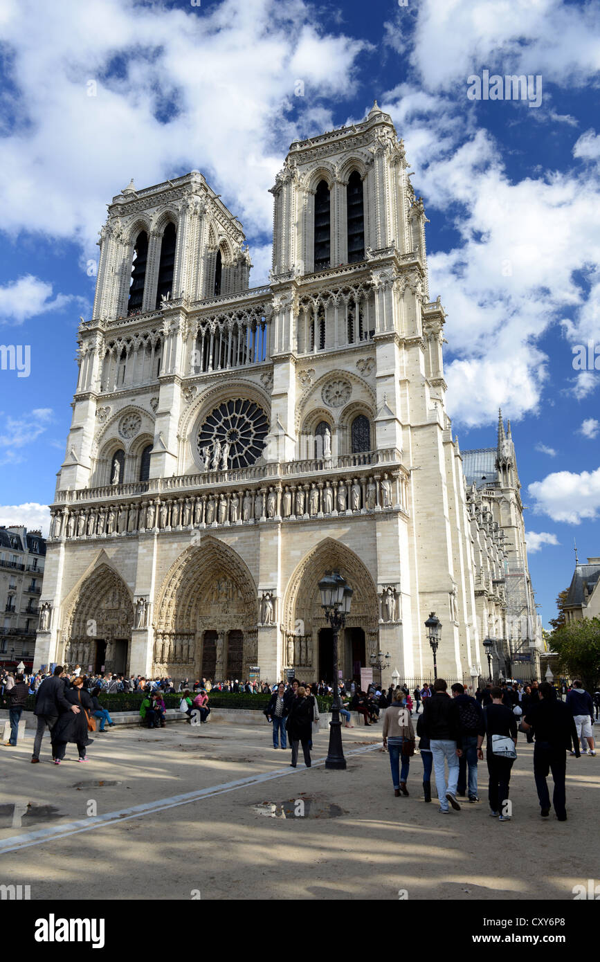 La cattedrale di Notre Dame e la Cattedrale di Notre Dame de Paris, Francia Foto Stock