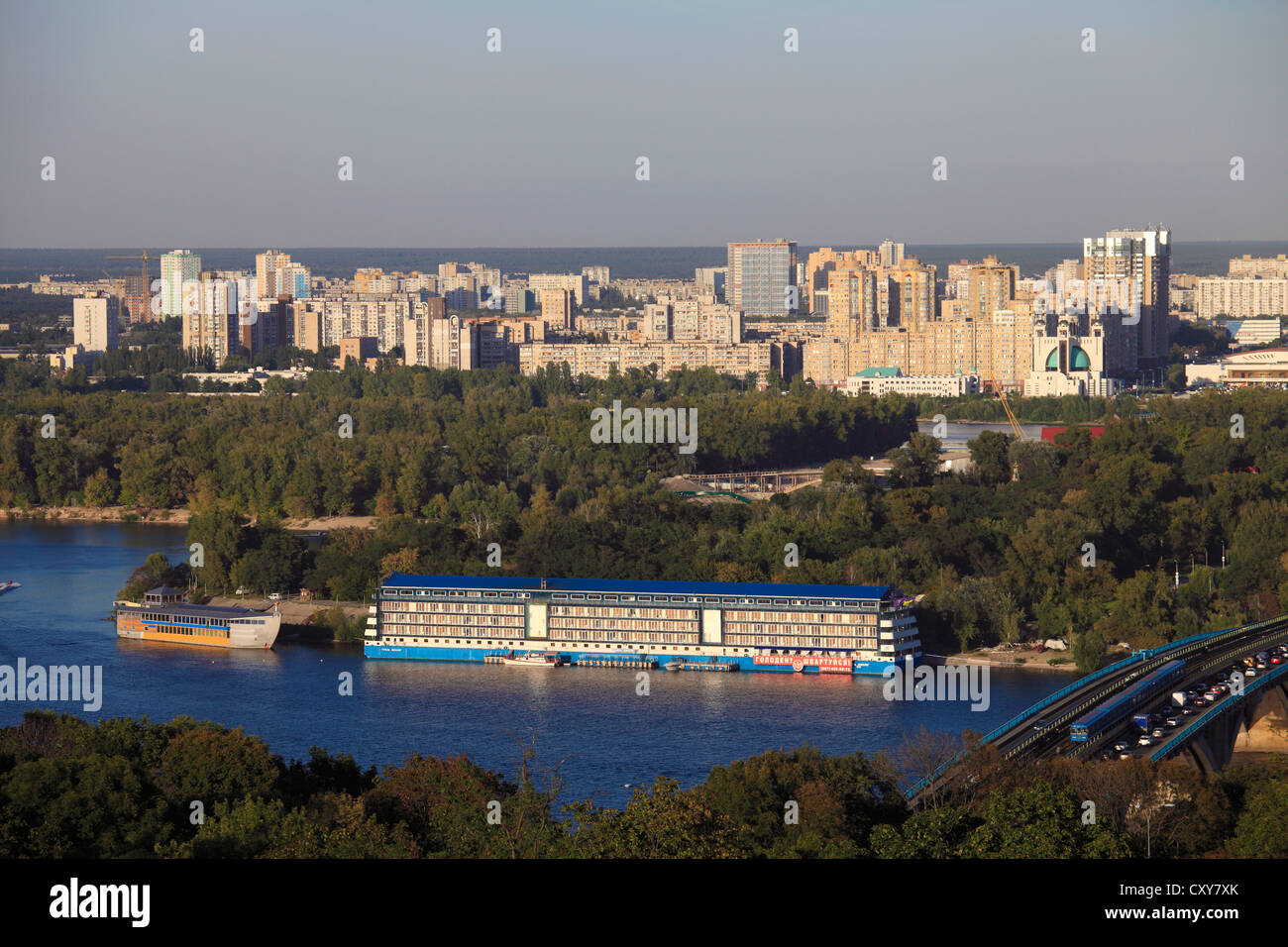 Ucraina di Kiev Kiev Dnipro River, isole, East Bank, Foto Stock