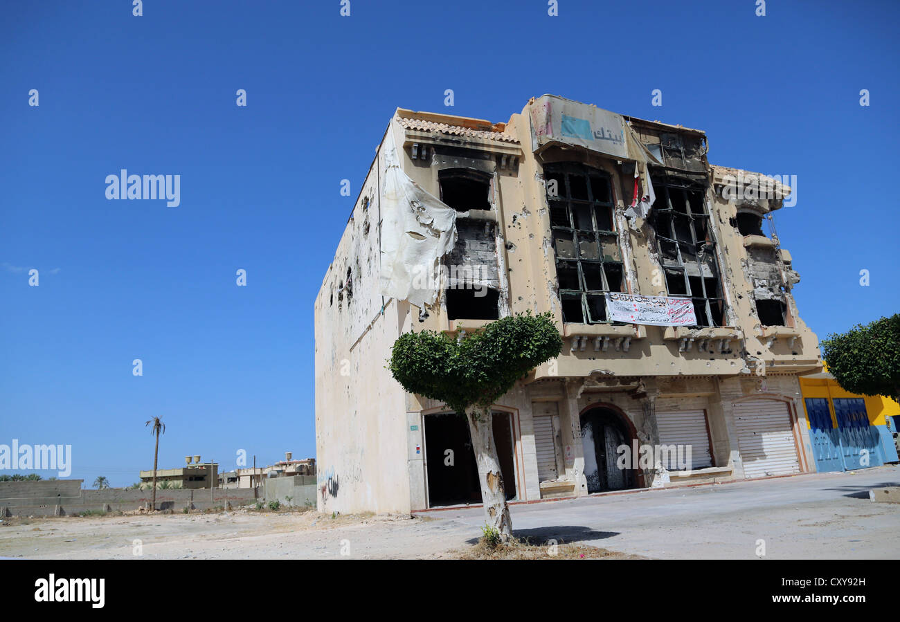 Libia.edificio distrutto in misurata Foto Stock