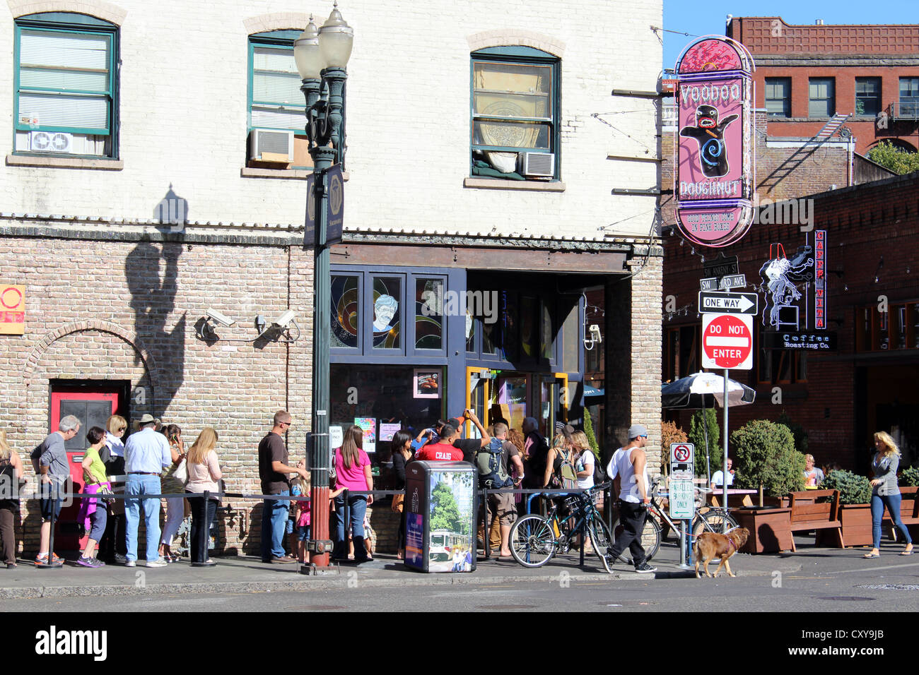"Ciambelle Voodoo' store, Portland, Oregon, Stati Uniti d'America Foto Stock