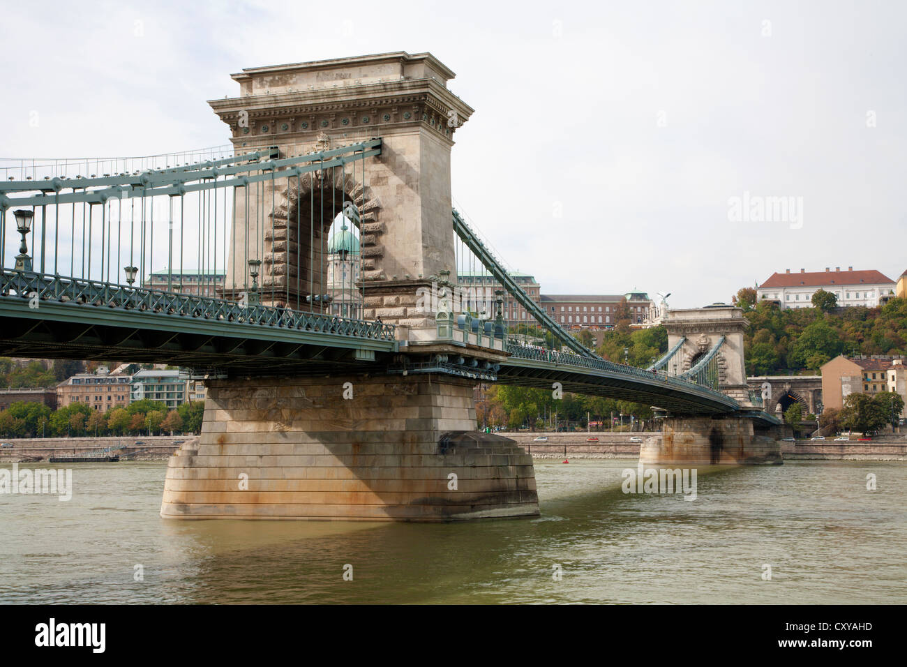 Il Ponte delle catene a Budapest Foto Stock