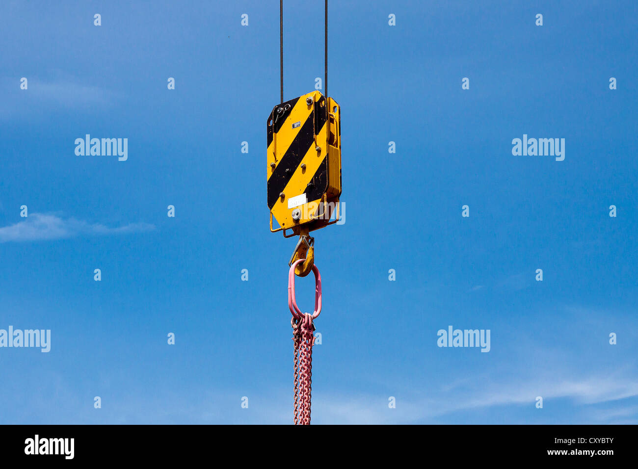 Moschettone o gancio di un heavy-duty gru Foto Stock