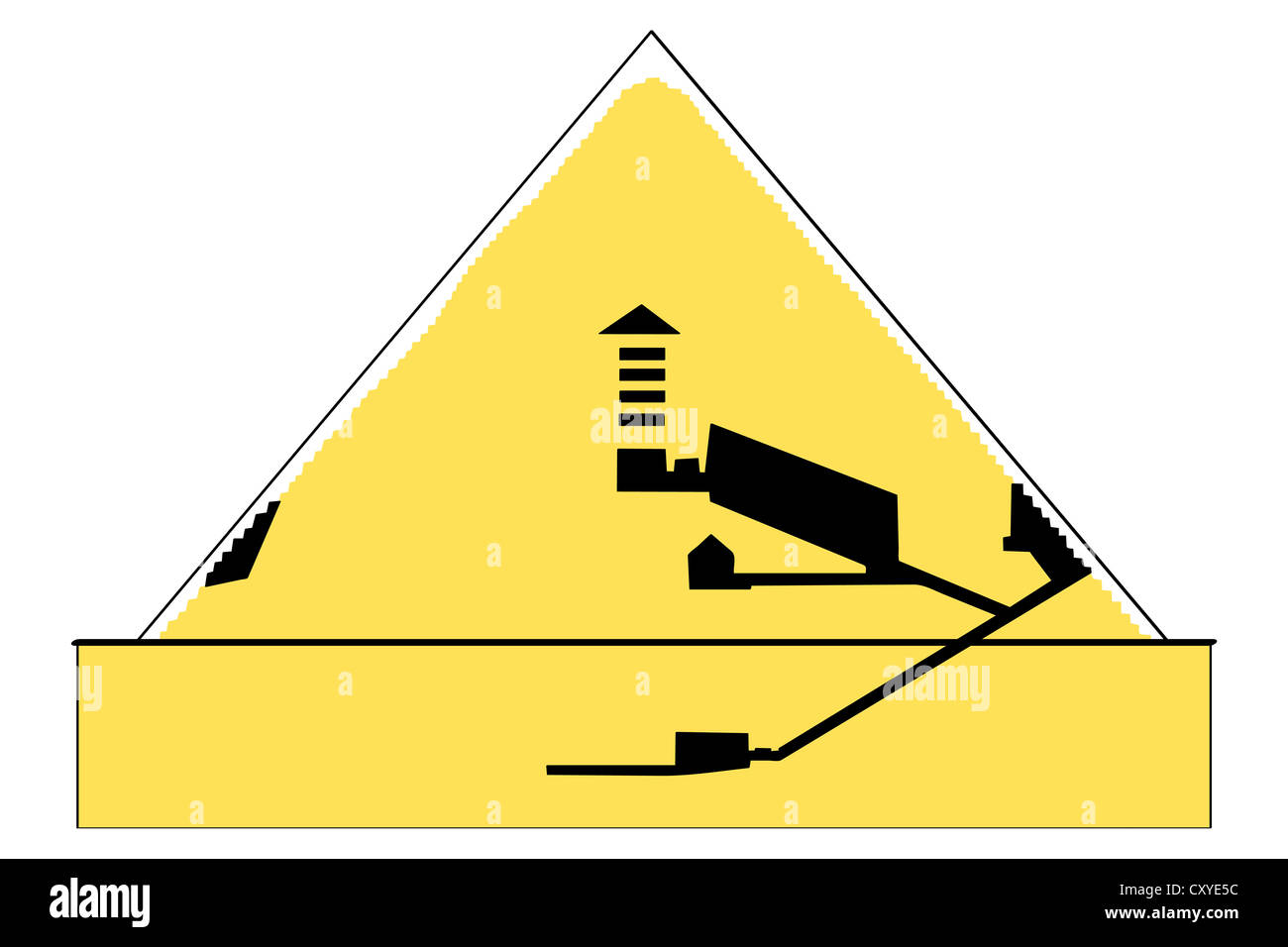 Piramide di Cheope, rappresentazione schematica Foto Stock