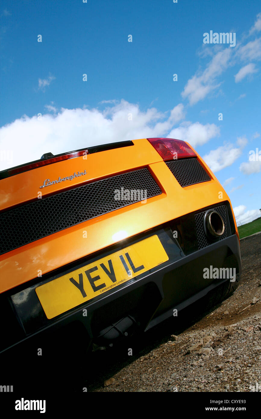 Chiudere la parte posteriore della Lamborghini Gallardo Foto Stock