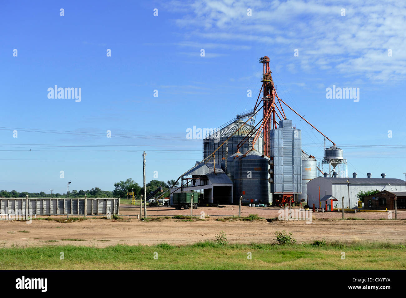 Silos per il grano utilizzato per la memorizzazione di soia, provincia di Formosa, Argentina, Sud America Foto Stock