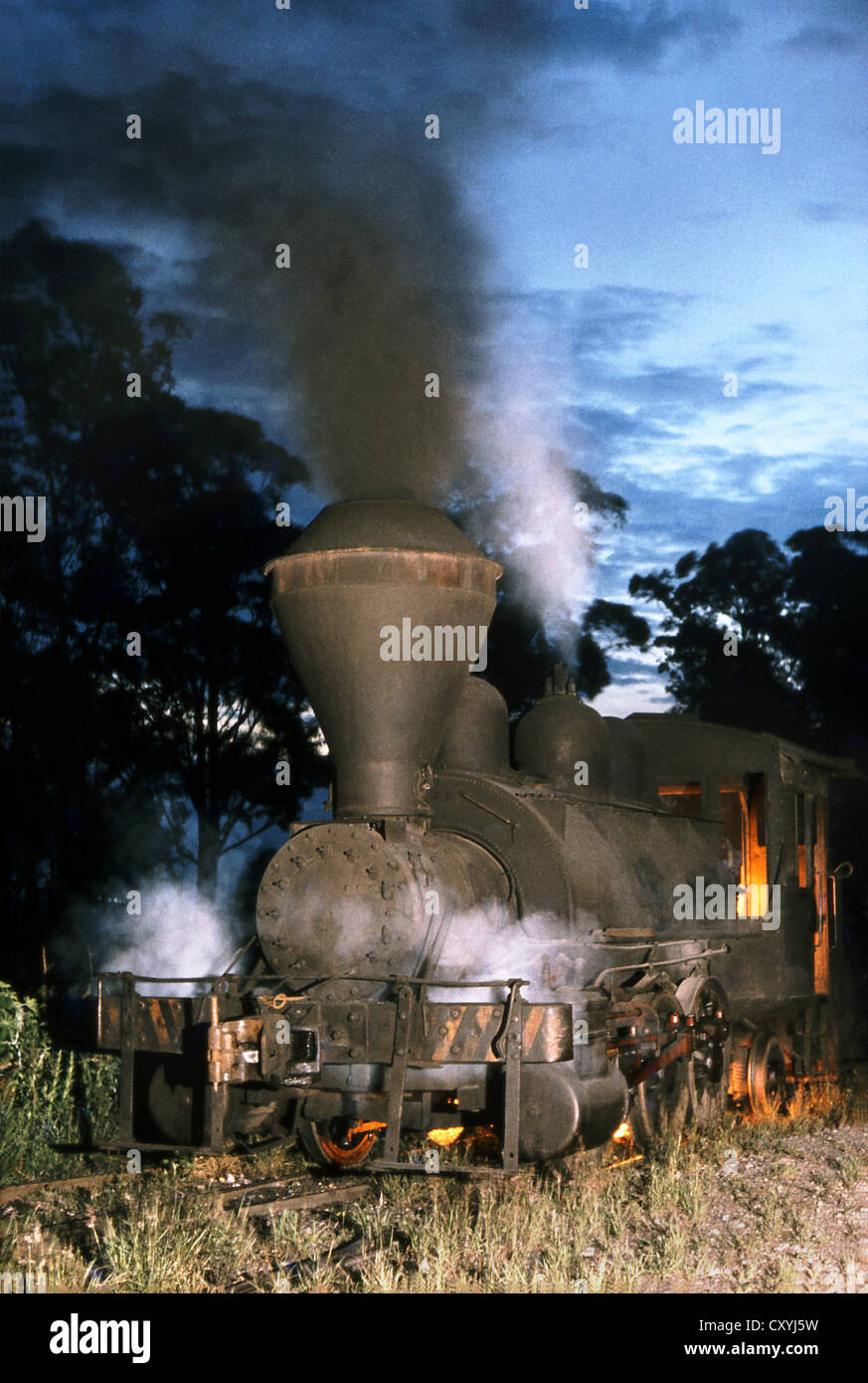 Switcher americana 0-6-2 Sella serbatoio integrato per la 5'6'' manometro Paulista ferrovia in Brasile venduti a Mogi das Cruzes in ferro. Foto Stock