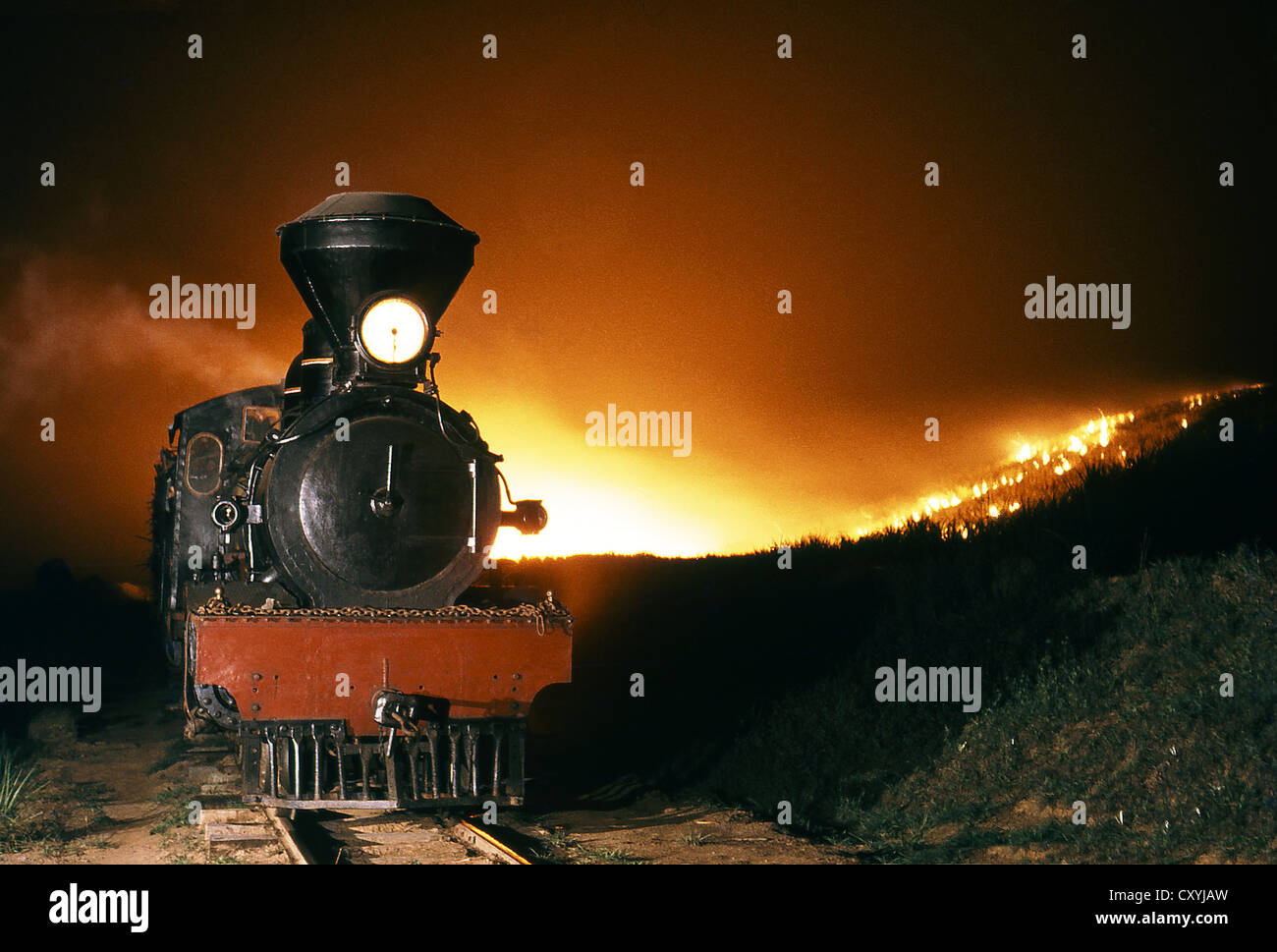 Un tipicamente britannico 4-6-0 costruito da Robert Stephenson a Newcastle Upon Tyne nel 1906, porta un treno attraverso campi eccezionali. Foto Stock