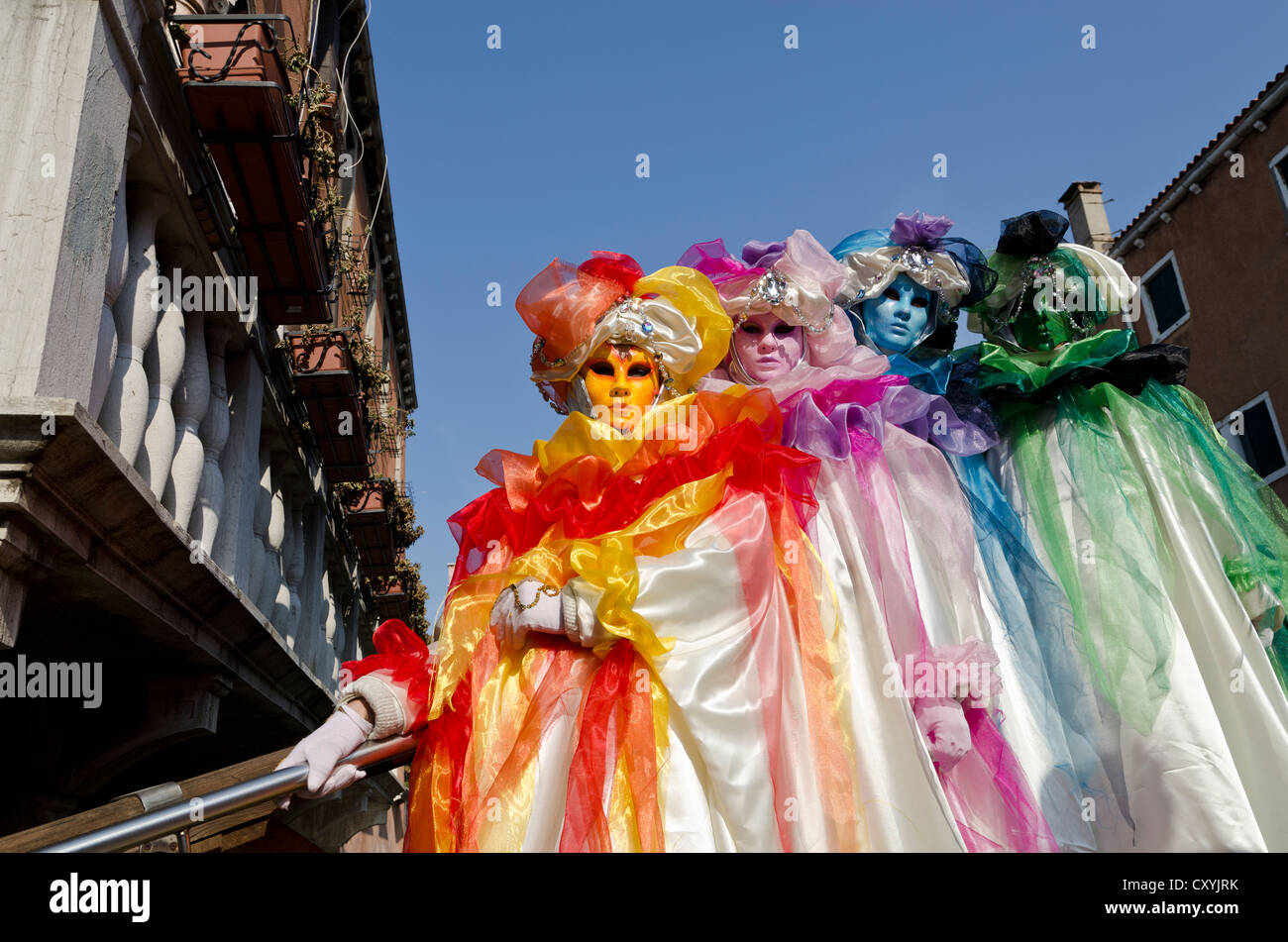 Maschere veneziane, Carnevale, il carnevale di Venezia, Veneto, Italia, Europa Foto Stock