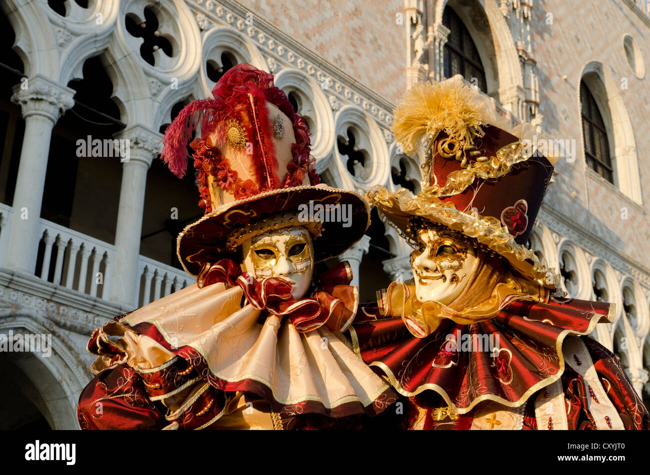 Maschere veneziane, Carnevale, il carnevale di Venezia, Veneto, Italia, Europa Foto Stock