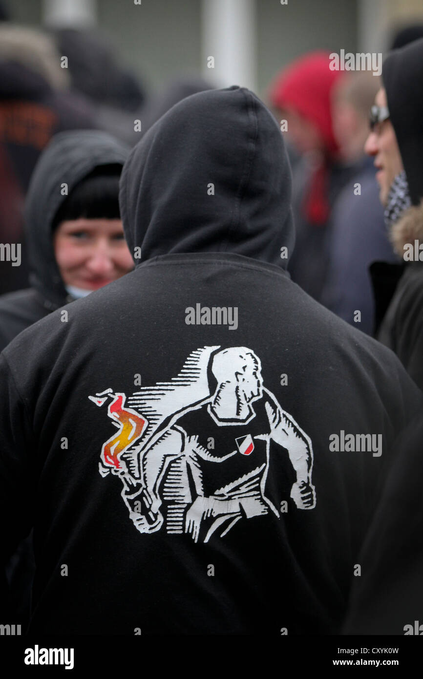 Raduno neonazista a Dresda in Sassonia Foto Stock
