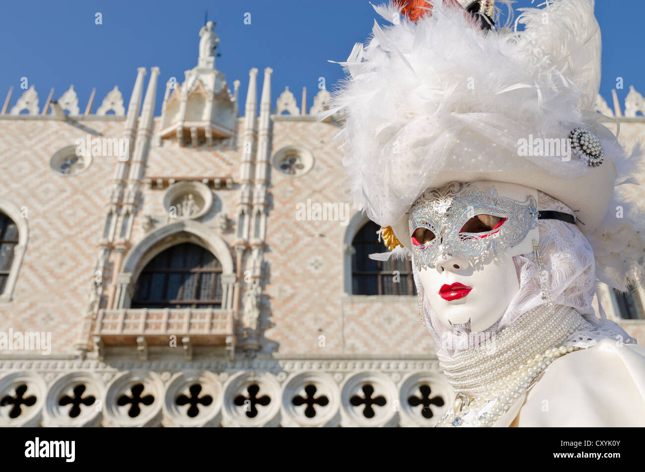 Maschera Veneziana, il Carnevale di Venezia, Venezia, Veneto, Italia, Europa Foto Stock