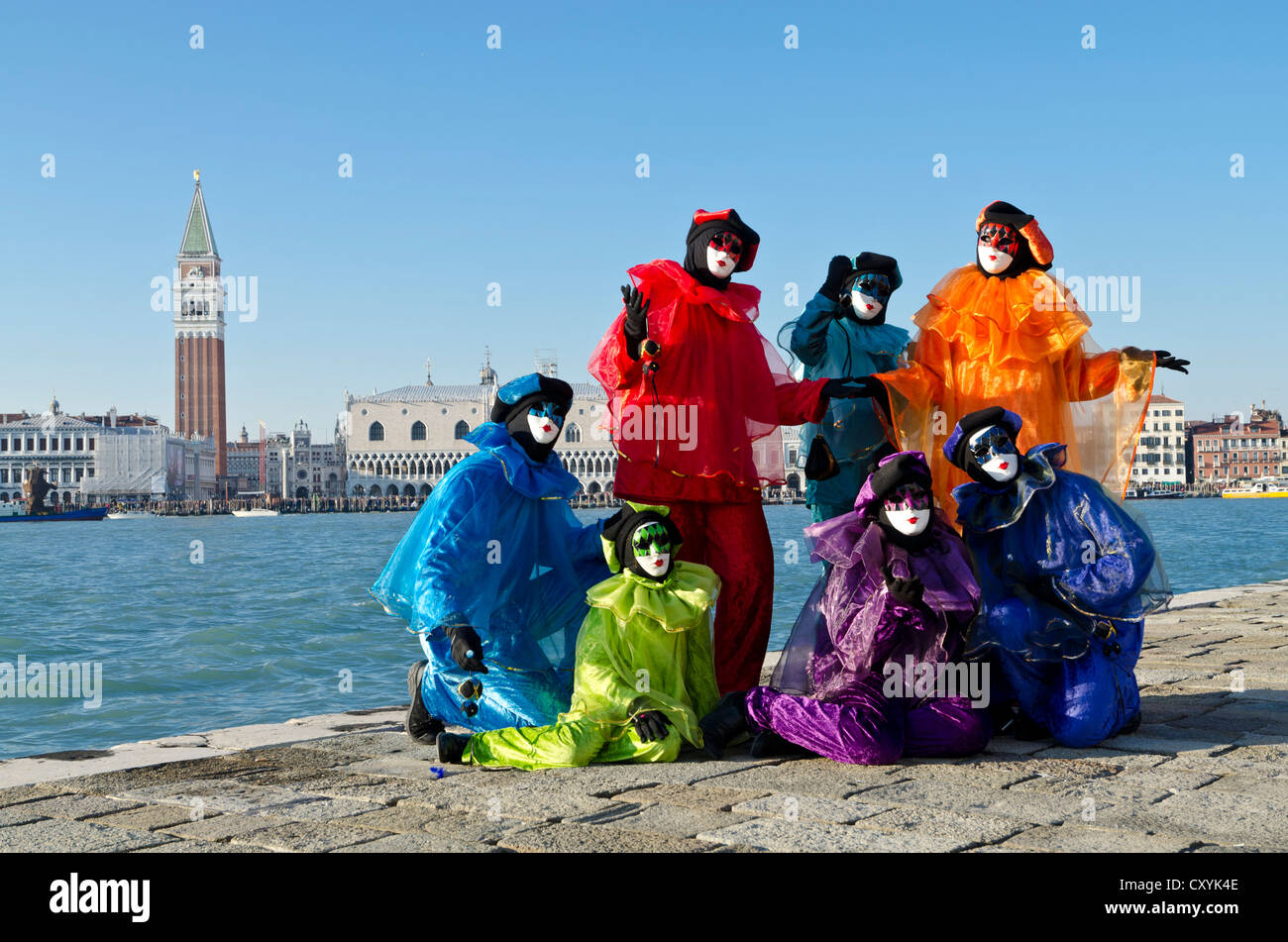 Maschere veneziane, il Carnevale di Venezia, Venezia, Veneto, Italia, Europa Foto Stock