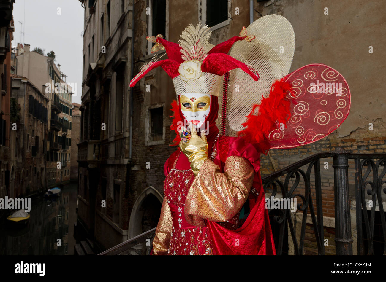 Maschera Veneziana, il Carnevale di Venezia, Venezia, Veneto, Italia, Europa Foto Stock