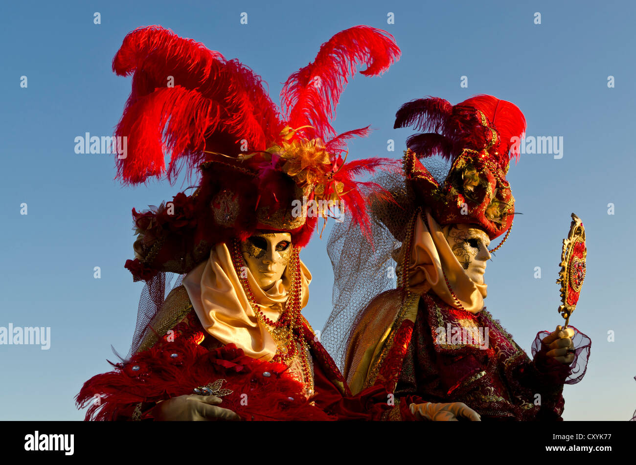 Maschere veneziane, il Carnevale di Venezia, Venezia, Veneto, Italia, Europa Foto Stock
