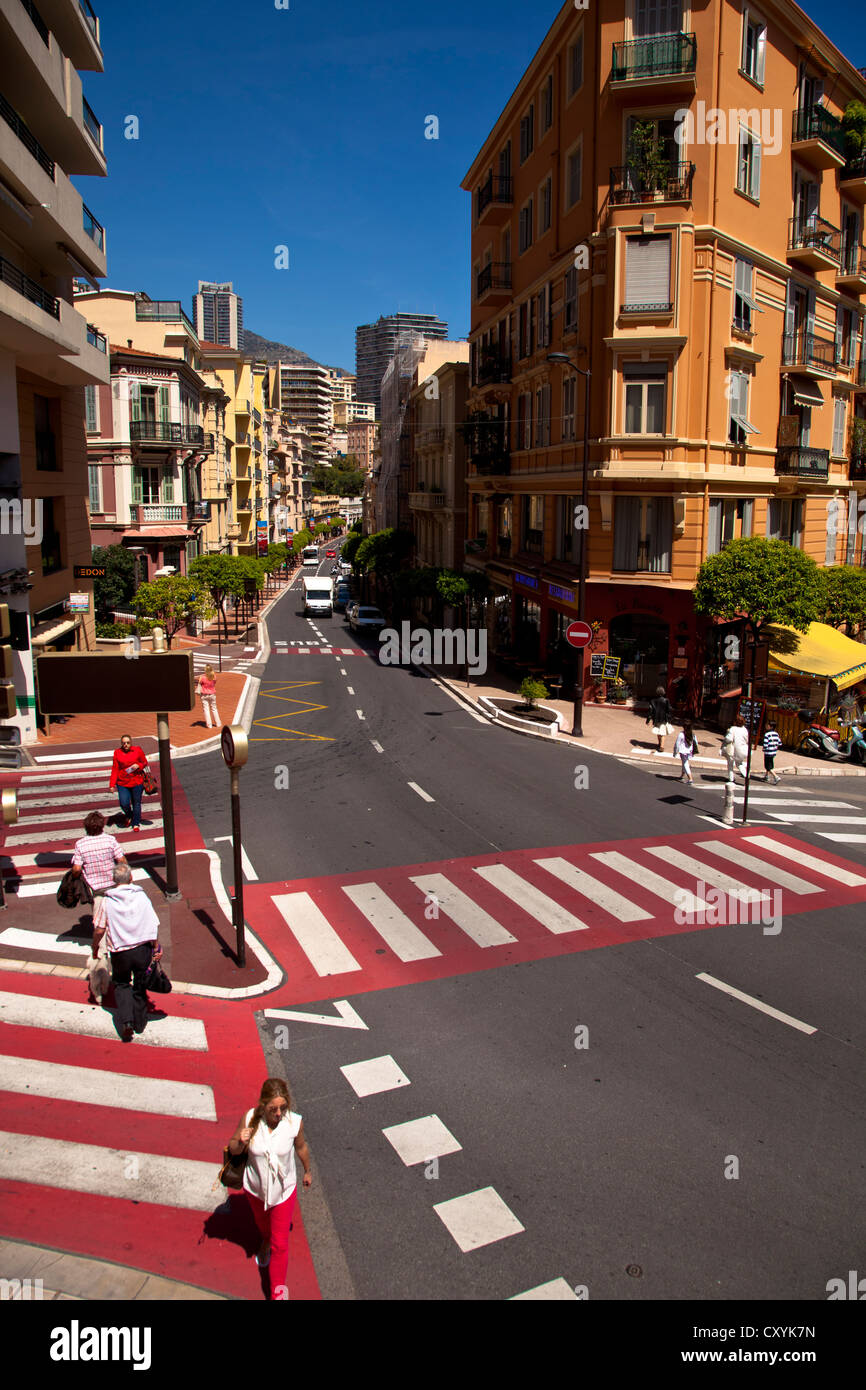 Strada di La Condamine, Principato di Monaco, Europa Foto Stock