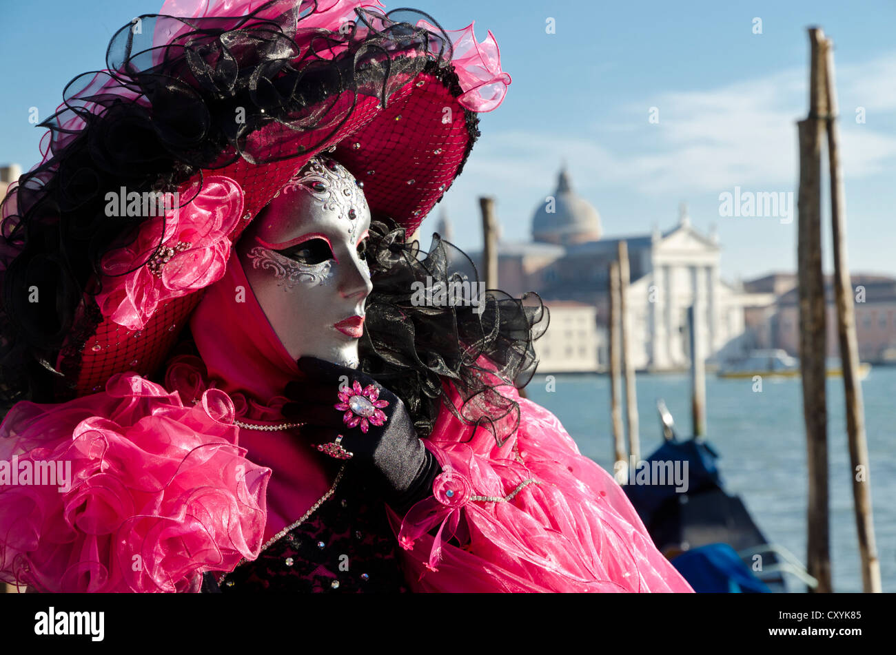 Maschera Veneziana, il Carnevale di Venezia, Venezia, Veneto, Italia, Europa Foto Stock