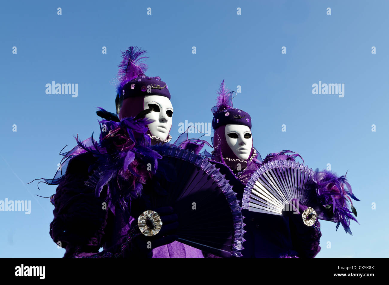 Maschere veneziane, il Carnevale di Venezia, Venezia, Veneto, Italia, Europa Foto Stock