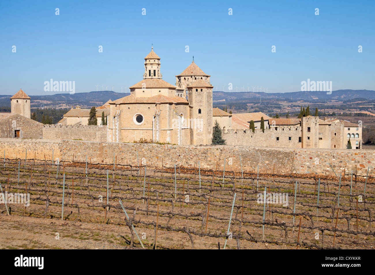 Il monastero di Poblet, parte dell'itinerario cistercense in Tarragona Catalogna, Spagna, Europa Foto Stock