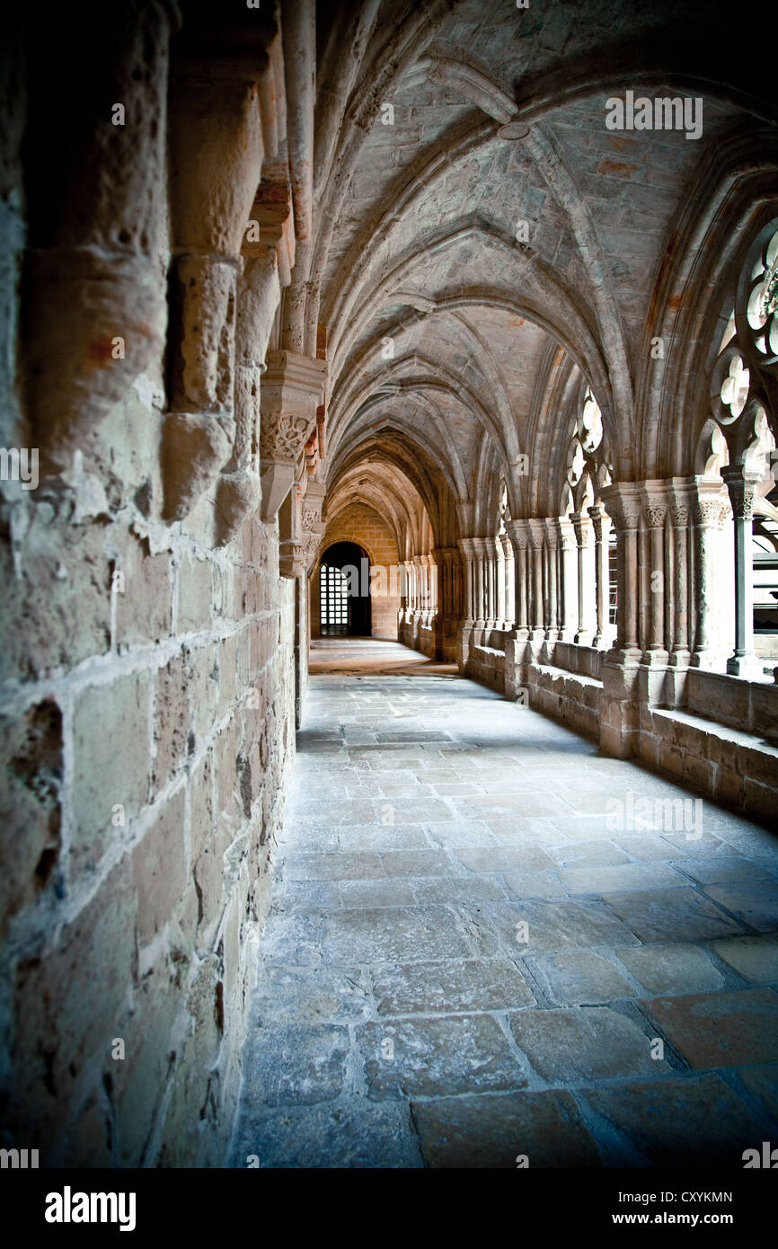 Il monastero di Poblet, parte dell'itinerario cistercense in Tarragona Catalogna, Spagna, Europa Foto Stock
