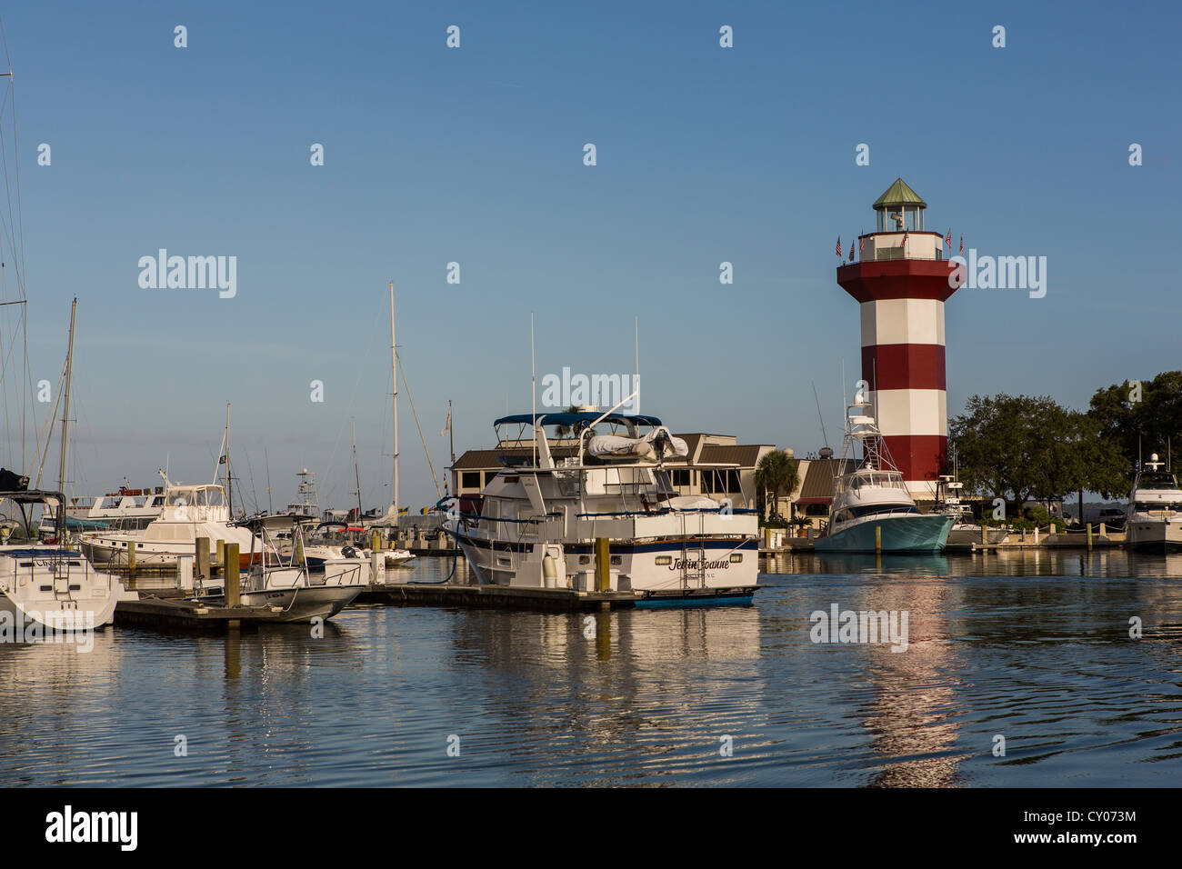 Città del porto faro di Sea Pines Plantation su Hilton Head Island, SC Foto Stock