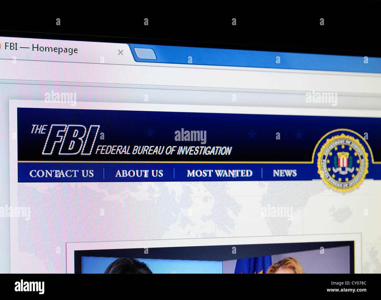 Il FBI sito web Foto Stock