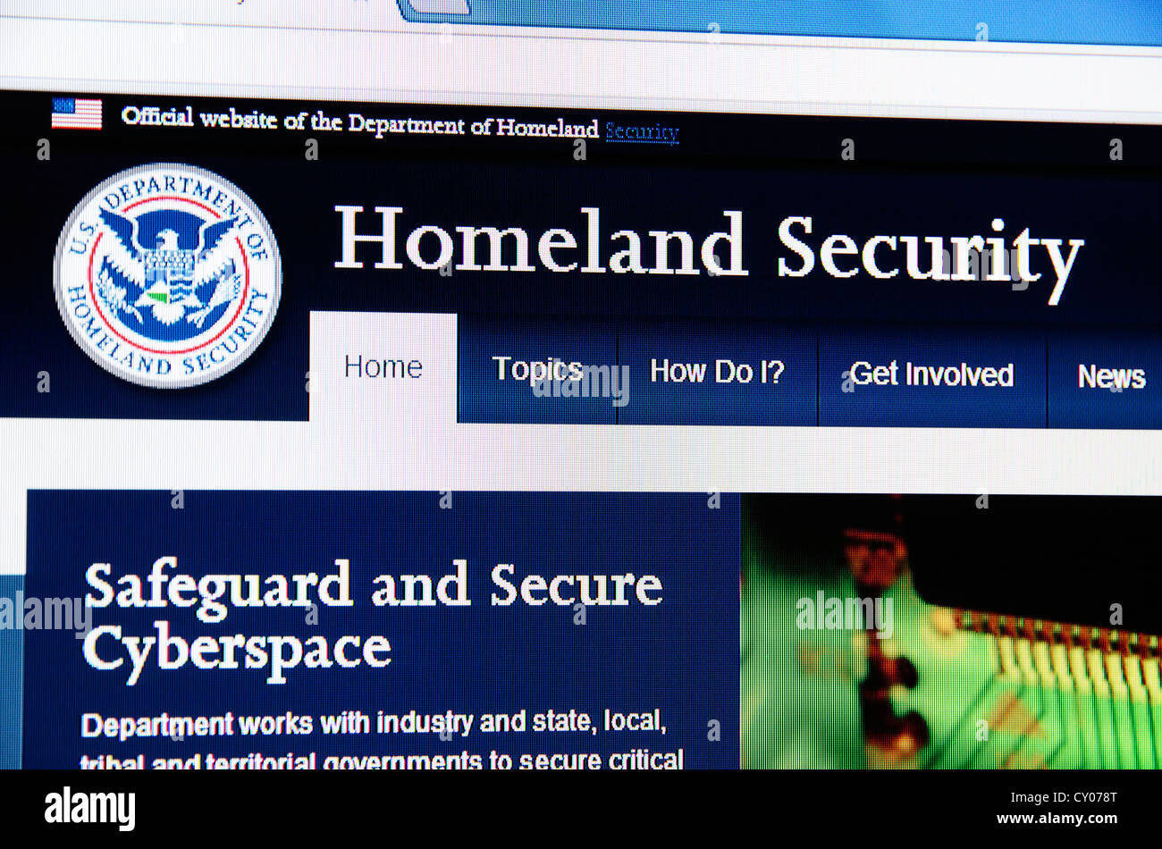 Gli Stati Uniti Homeland security sito web Foto Stock