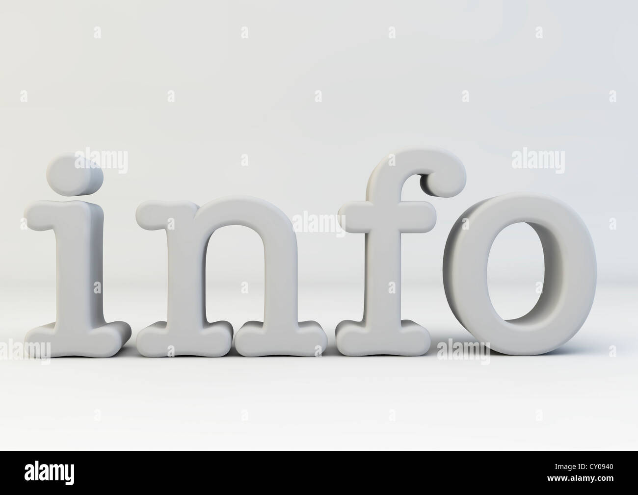 3D render della parola info - Concetto di immagine Foto Stock