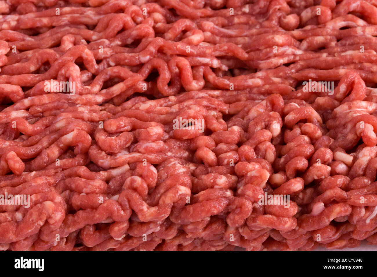 Carne di manzo macinata carni macinate di materie non cotti close up full frame Foto Stock