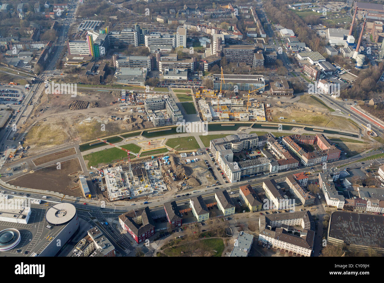 Vista aerea, Berliner Platz, Essen, la zona della Ruhr, Renania settentrionale-Vestfalia Foto Stock