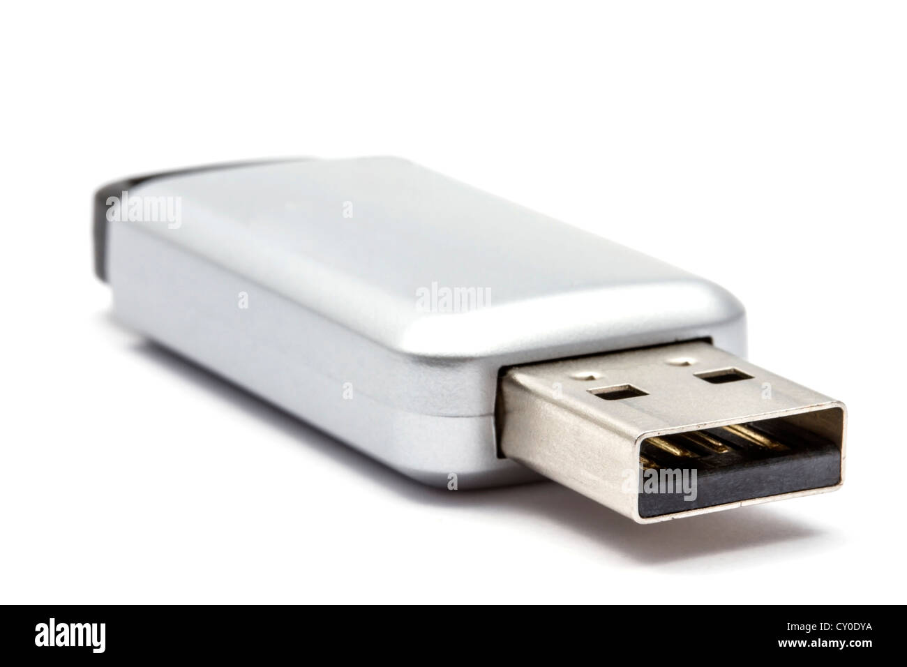 Unità Flash USB Closeup su sfondo bianco Foto Stock