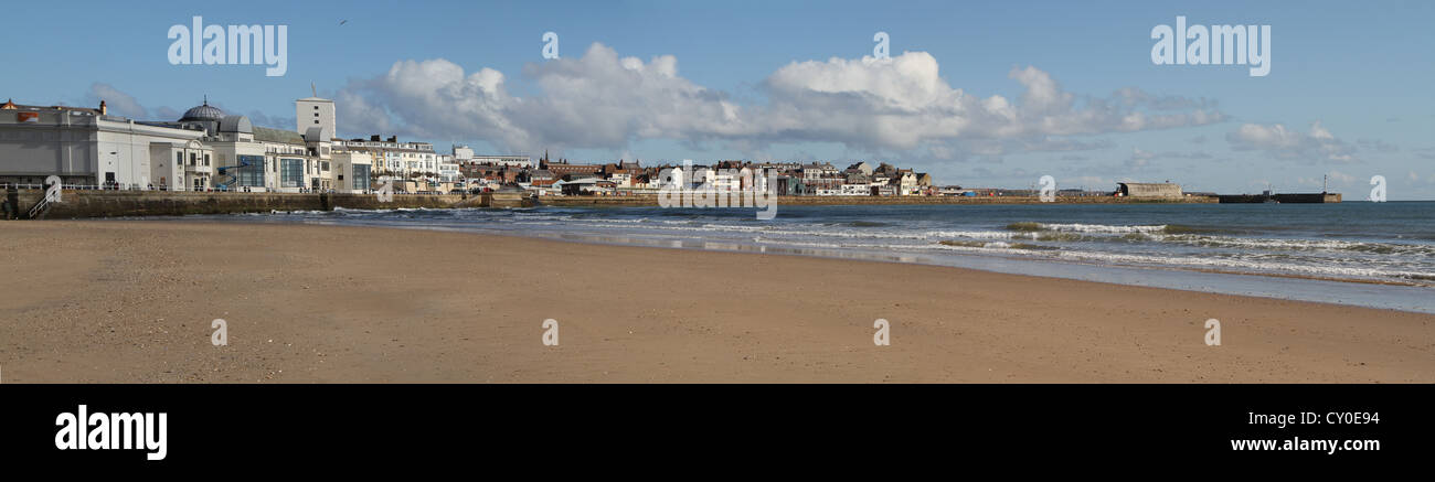 Vista panoramica di Bridlington South Bay. Foto Stock