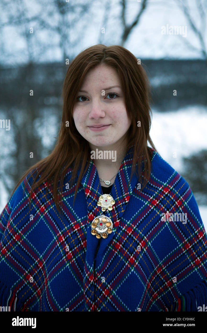 Popolazione sami nel nord della Finlandia Foto Stock