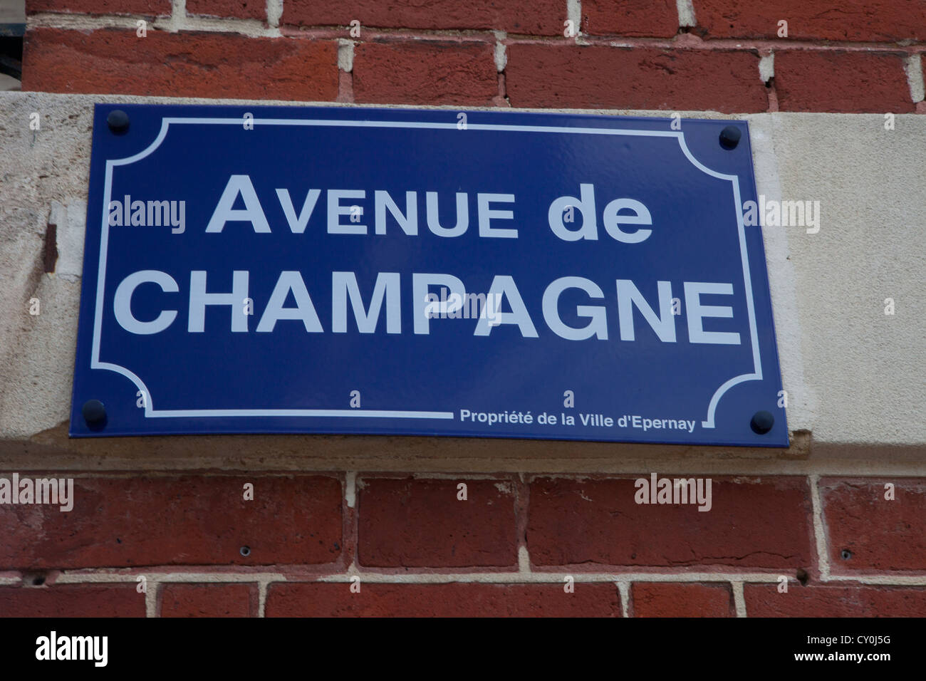 'Rue de champagne" erano tutte le celebri campagne-imprese si trovano Foto Stock