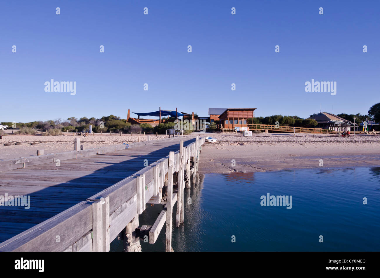 Monkey Mia jetty Foto Stock